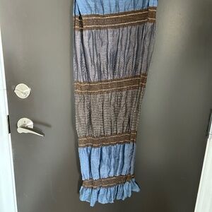 Shades of Denim Scarf &Brown